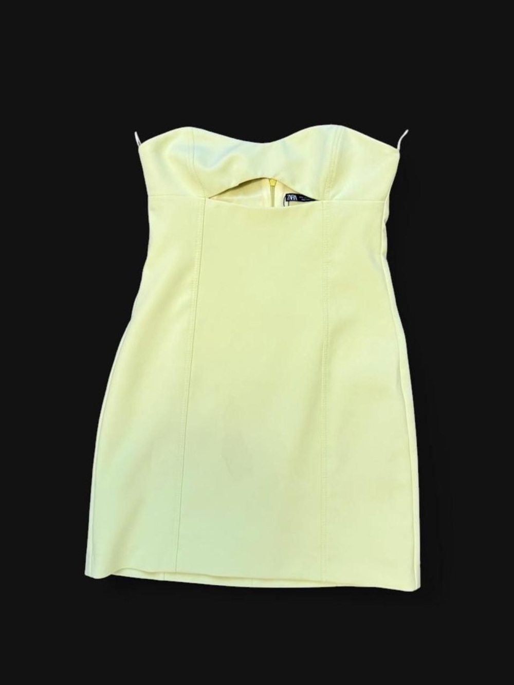 Zara Strapless Yellow Mini Dress